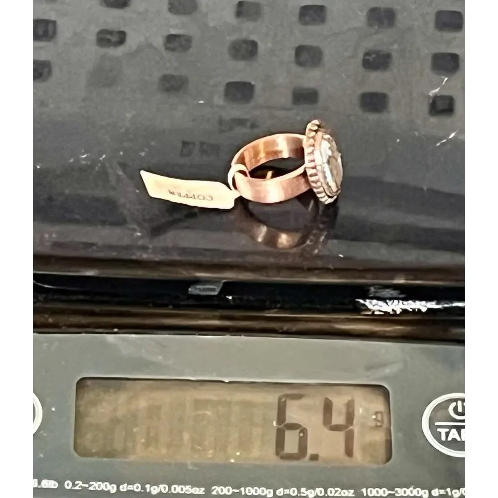 Golden Hills Turquoise Copper Statement Ring Handmade USA Adjust Southwestern